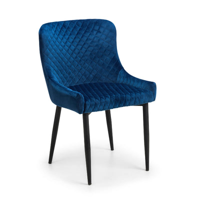 Set Of 2 Luxe Velvet Dining Chairs - Blue