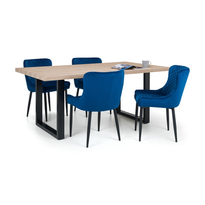 Set Of 2 Luxe Velvet Dining Chairs - Blue
