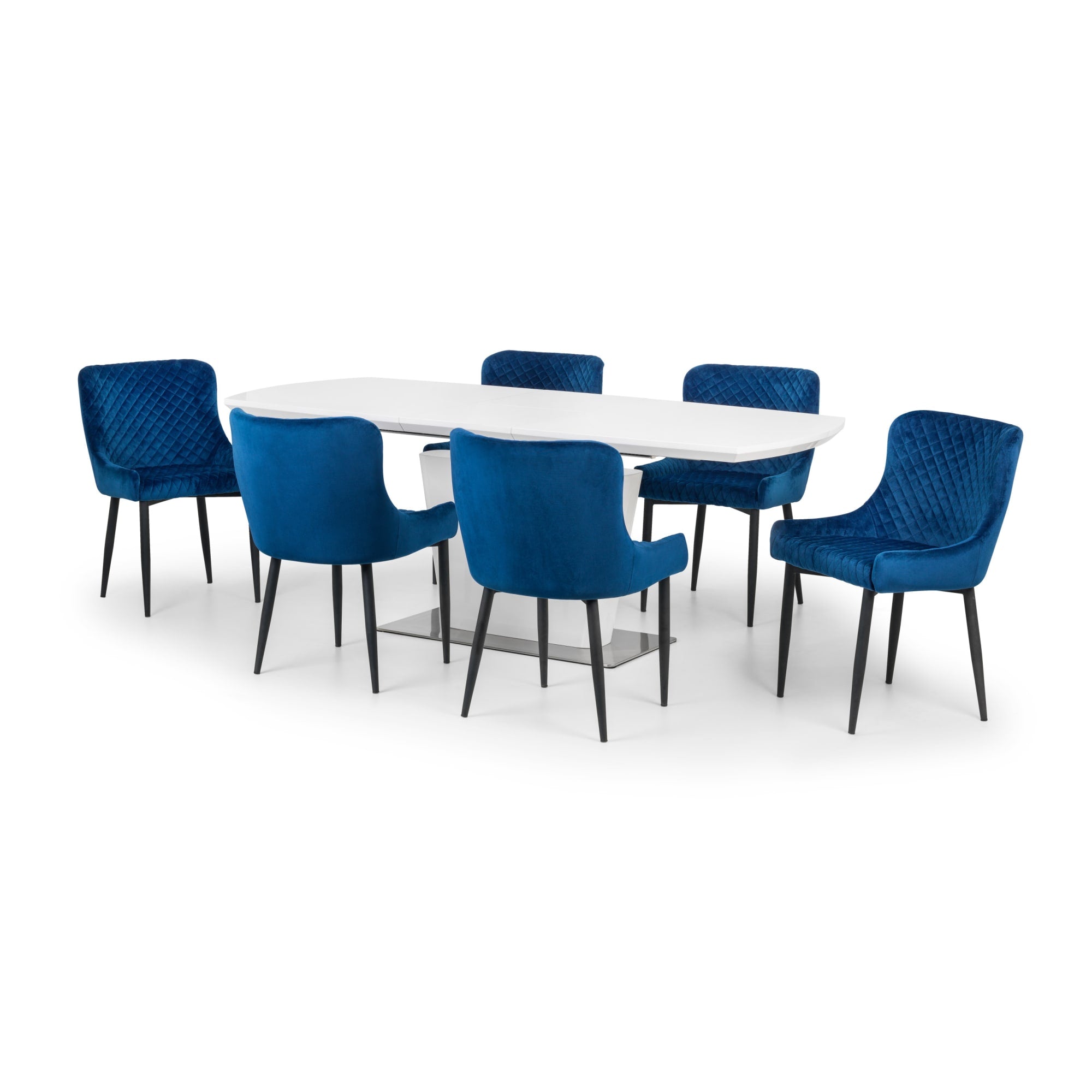 Set Of 2 Luxe Velvet Dining Chairs - Blue