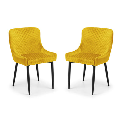 Set Of 2 Luxe Velvet Dining Chairs - Mustard