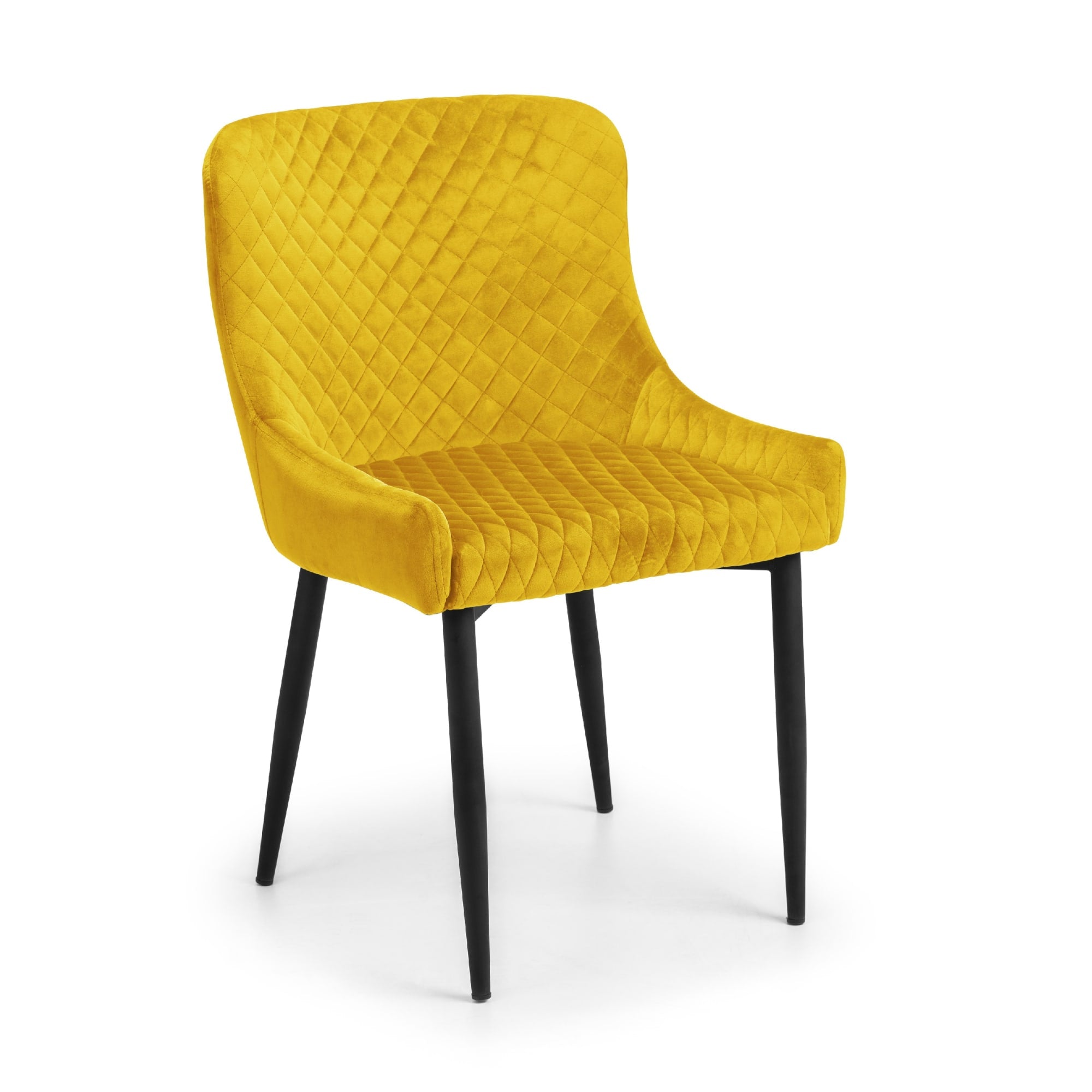 Set Of 2 Luxe Velvet Dining Chairs - Mustard