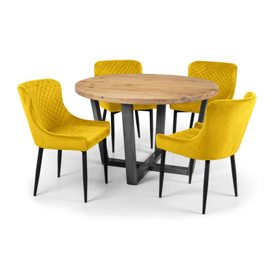 Set Of 2 Luxe Velvet Dining Chairs - Mustard