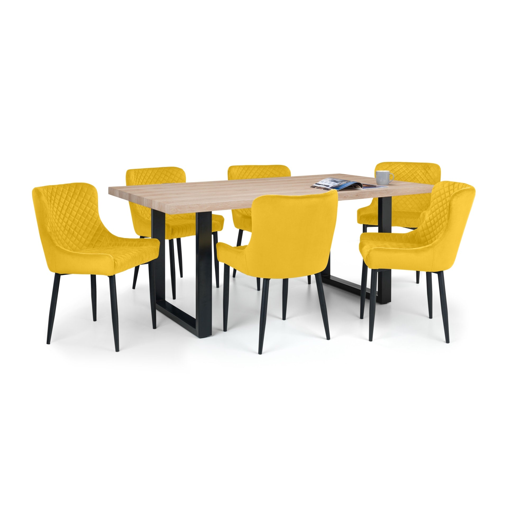 Set Of 2 Luxe Velvet Dining Chairs - Mustard