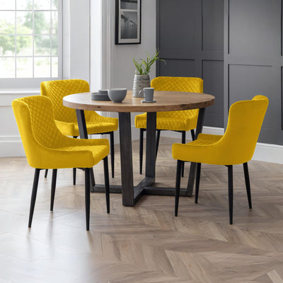 Set Of 2 Luxe Velvet Dining Chairs - Mustard