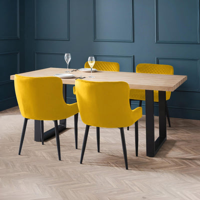Set Of 2 Luxe Velvet Dining Chairs - Mustard
