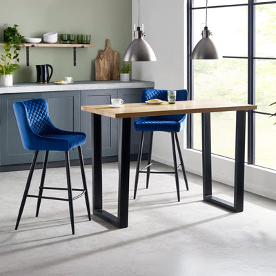 Luxe Velvet Bar Stool - Blue