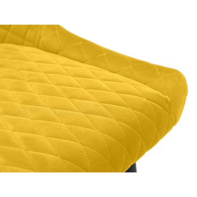 Luxe Velvet Bar Stool - Mustard
