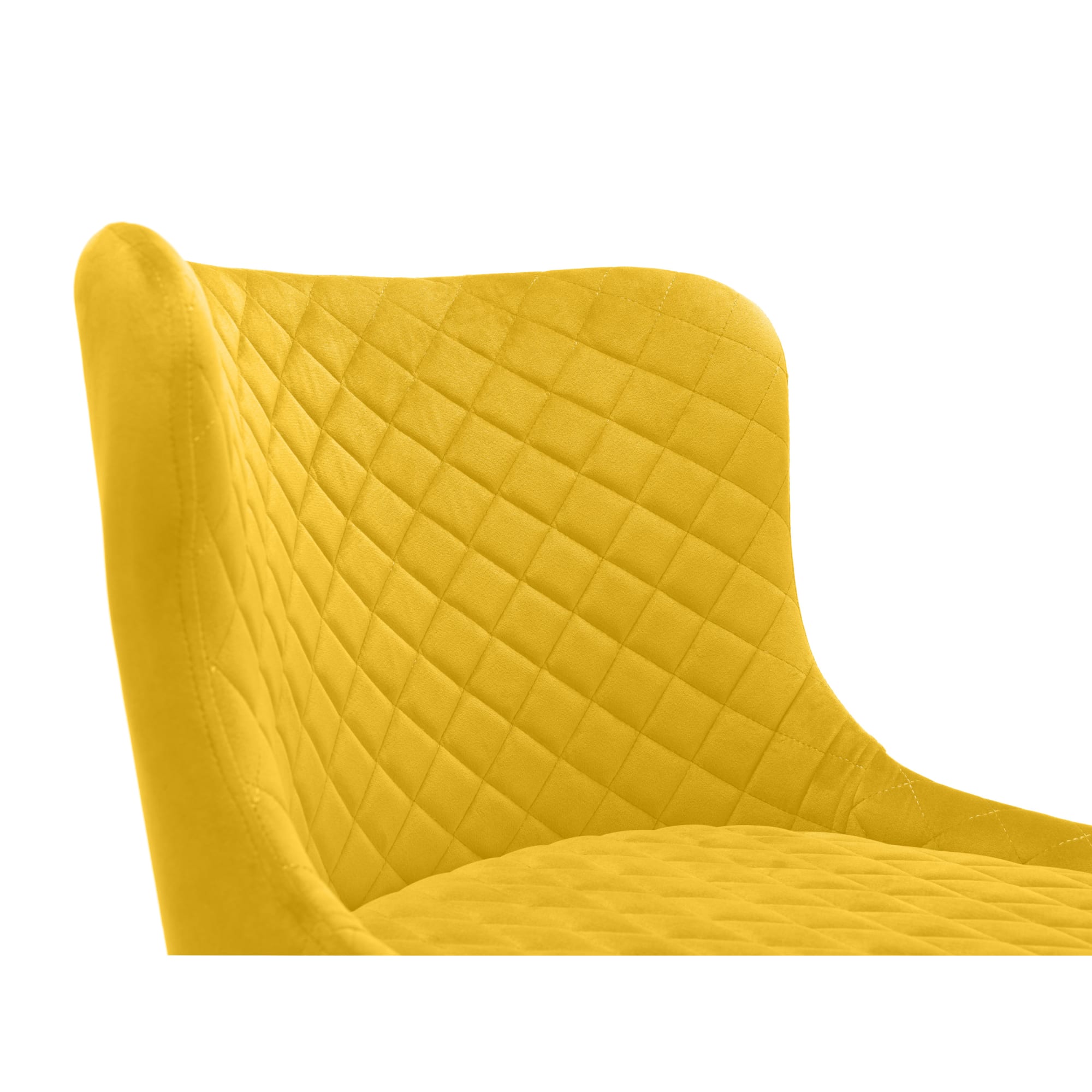 Luxe Velvet Bar Stool - Mustard