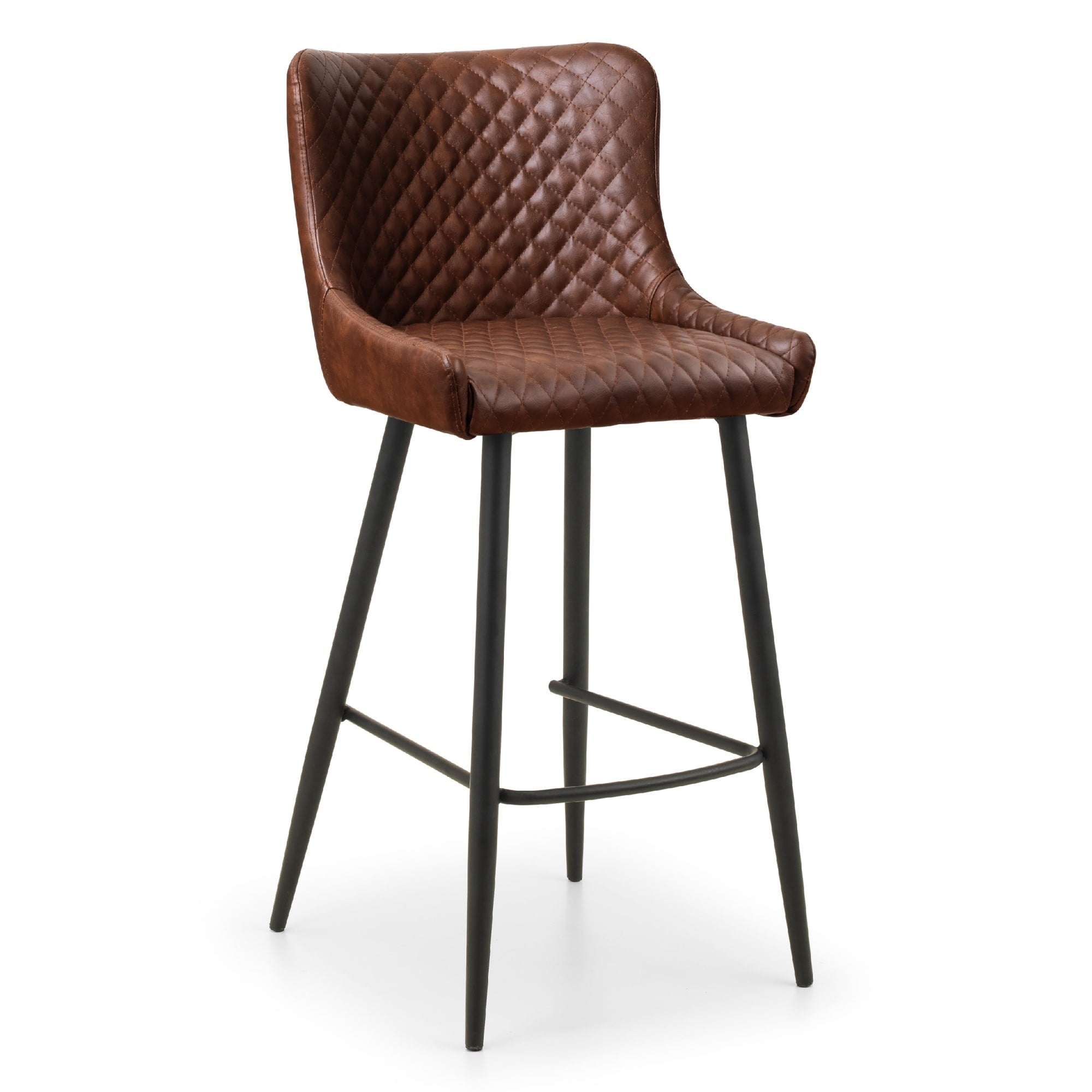 Luxe Faux Leather Barstool - Brown