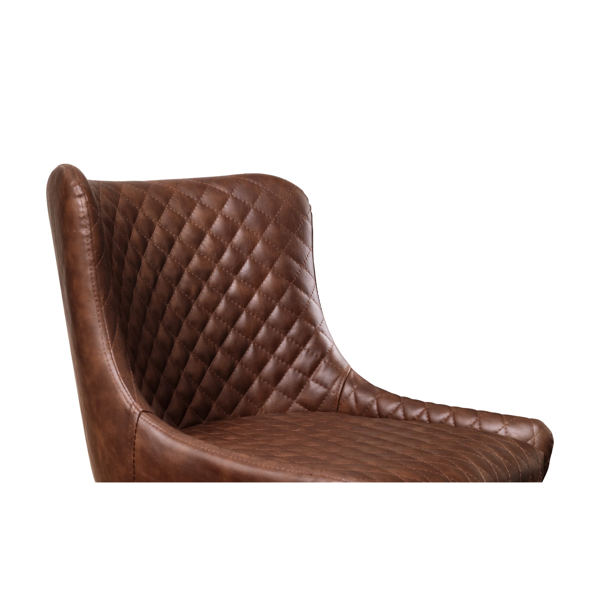Luxe Faux Leather Barstool - Brown