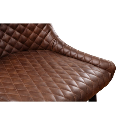 Luxe Faux Leather Barstool - Brown