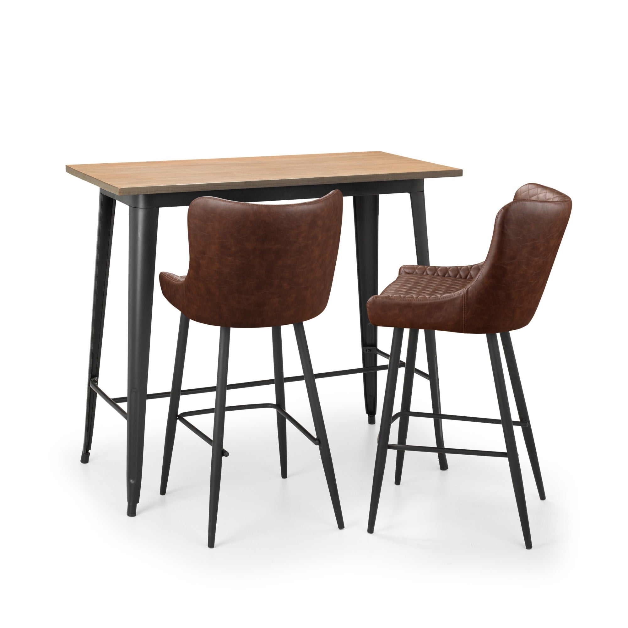 Luxe Faux Leather Barstool - Brown