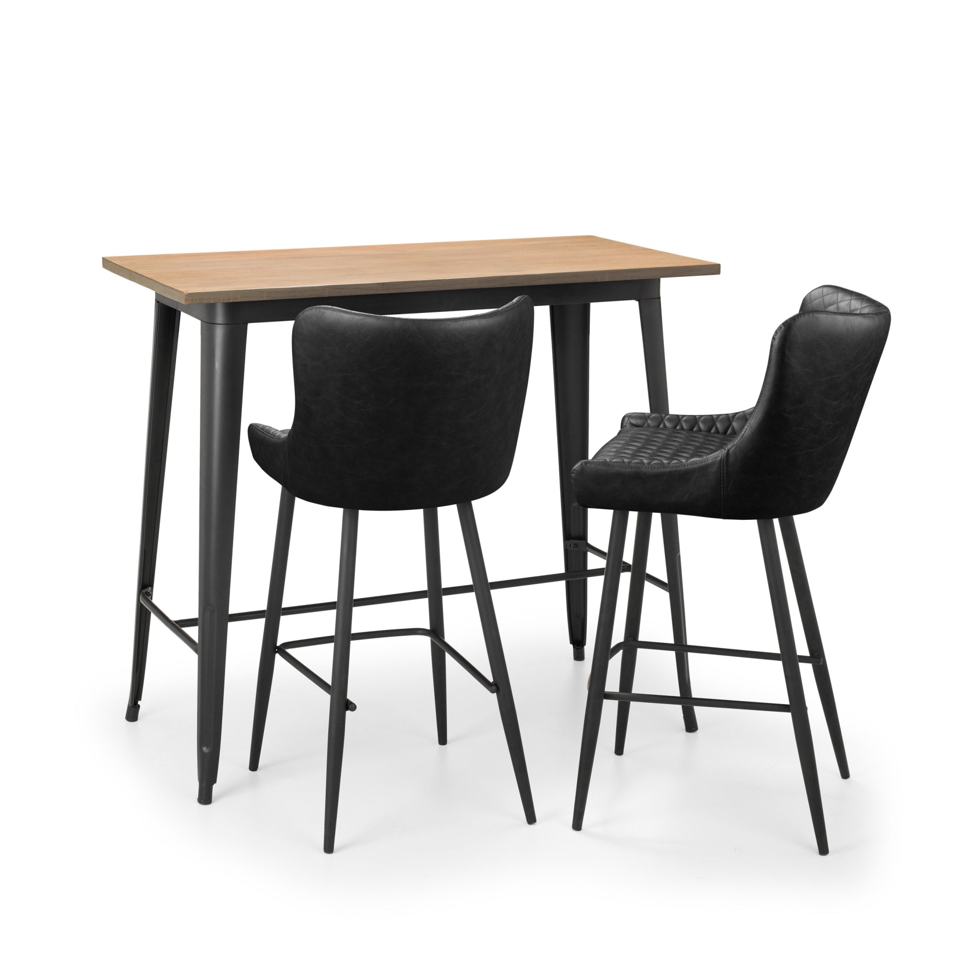 Luxe Faux Leather Barstool - Black