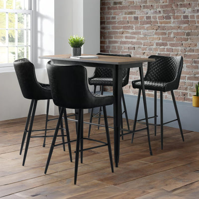 Luxe Faux Leather Barstool - Black