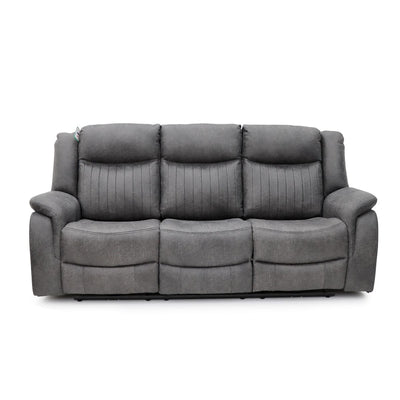 Leon Electric Recliner Sofa Grey 3 Seater