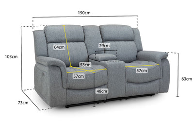 Linden Electric Recliner Sofa Grey 3+2 Set