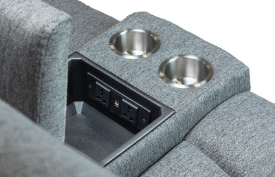 Linden Electric Recliner Sofa Grey 3+2 Set