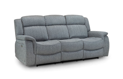 Linden Electric Recliner Sofa Grey 3 Seater