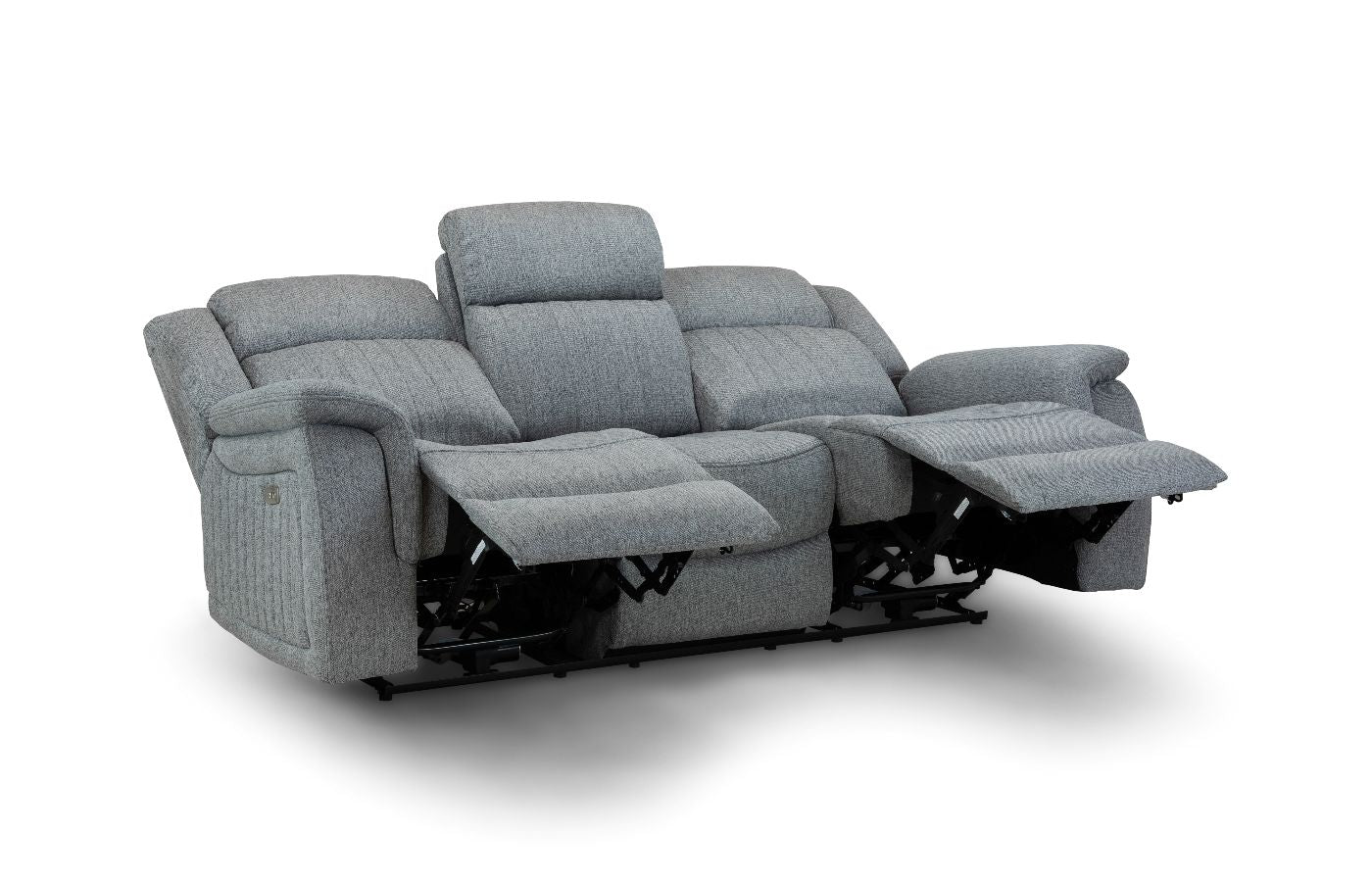 Linden Electric Recliner Sofa Grey 3 Seater