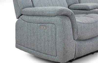 Linden Electric Recliner Sofa Grey 3 Seater