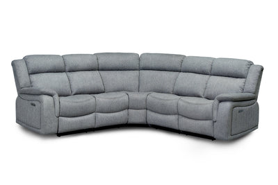 Linden Electric Recliner Sofa Grey Large Corner