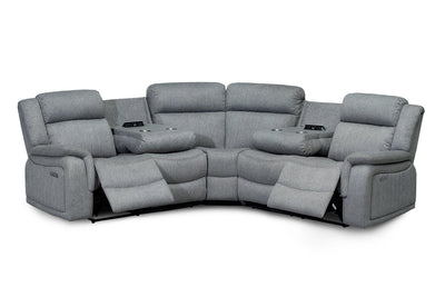 Linden Electric Recliner Sofa Grey Large Corner