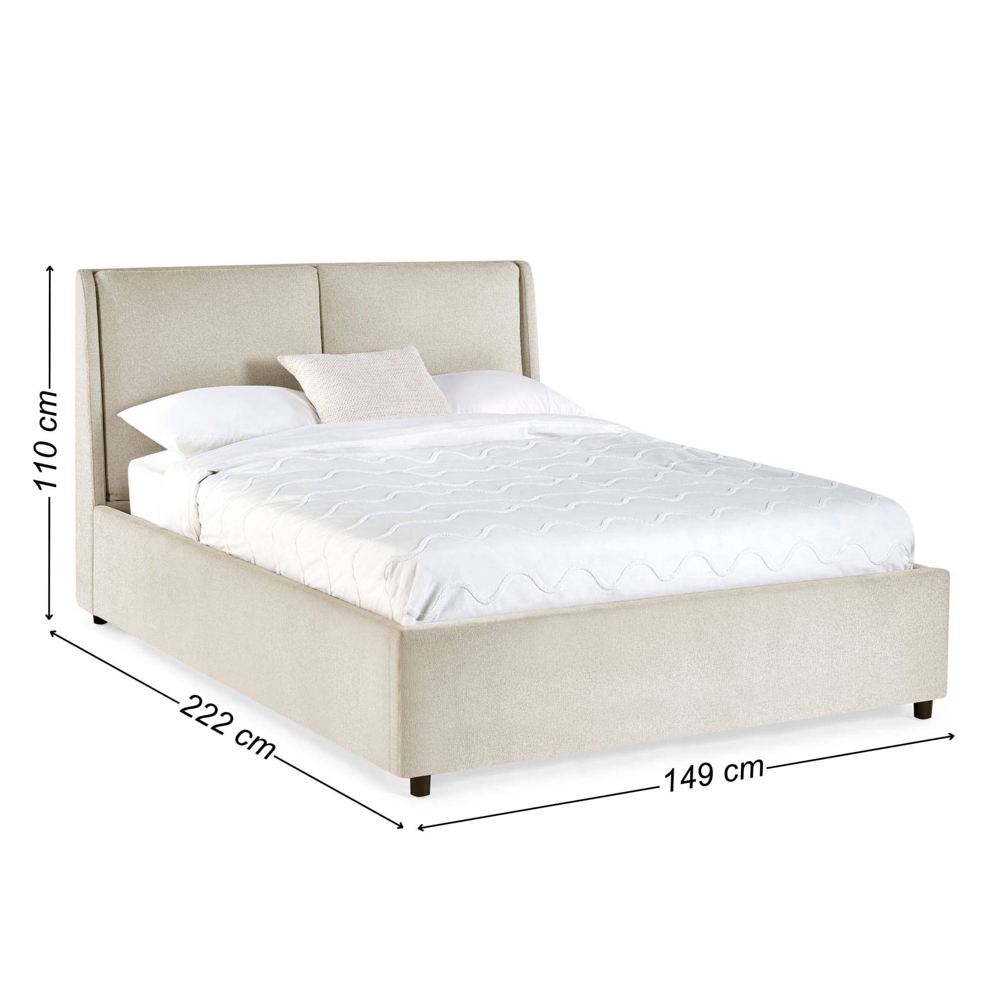 Maddock Beige Upholstered Ottoman Storage 135cm Double Bed