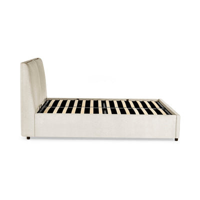 Maddock Beige Upholstered Ottoman Storage 135cm Double Bed