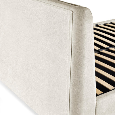 Maddock Beige Upholstered Ottoman Storage 135cm Double Bed