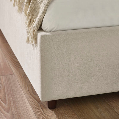 Maddock Beige Upholstered Ottoman Storage 135cm Double Bed