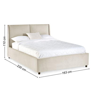 Maddock Beige Upholstered Ottoman Storage 150cm King Bed