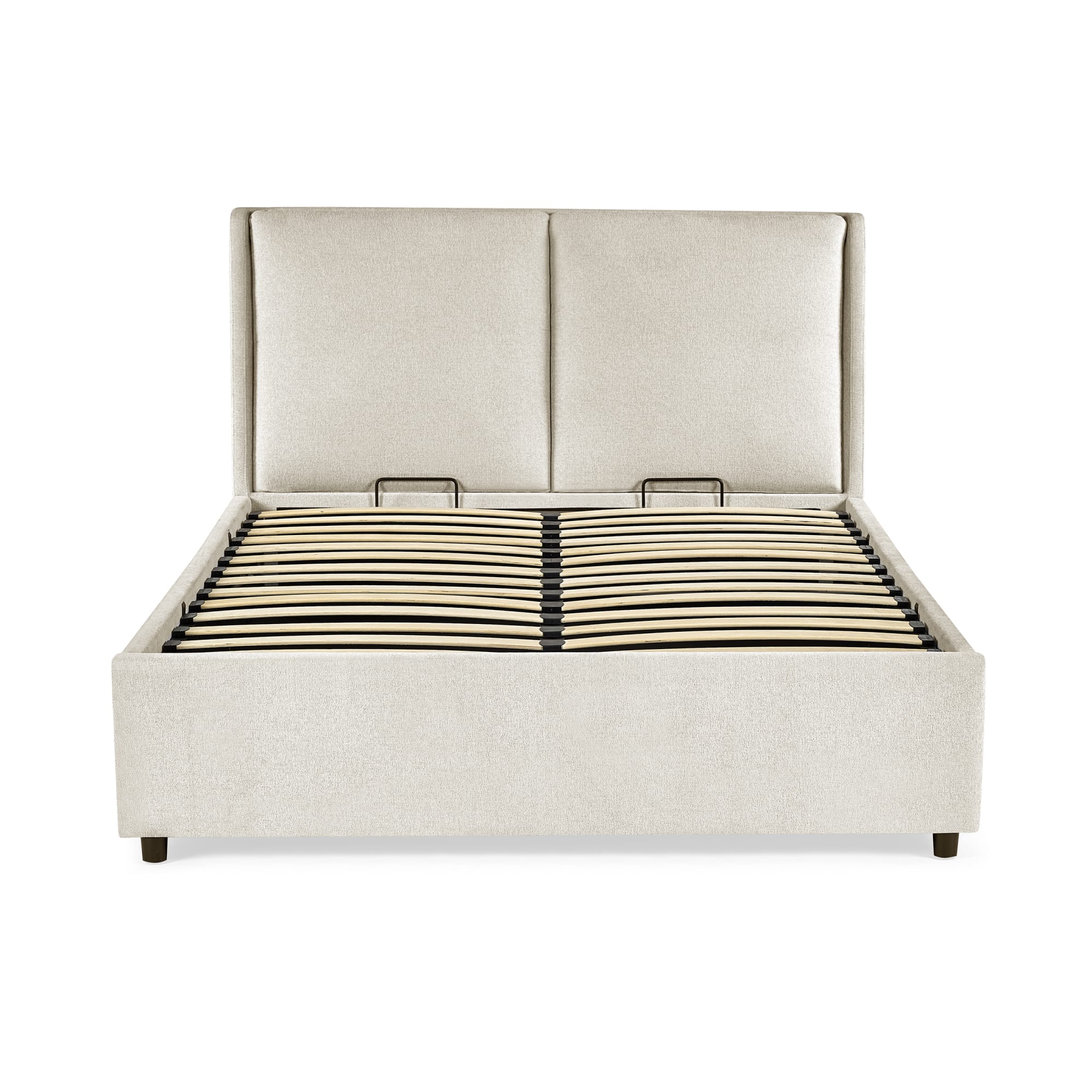 Maddock Beige Upholstered Ottoman Storage 150cm King Bed