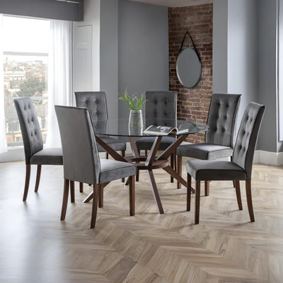 Set Of 2 Madrid Velvet Dining Chairs