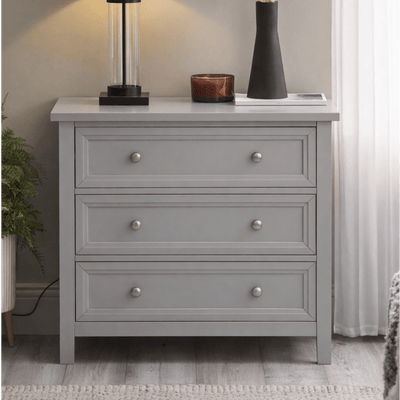 Maine 3 Drawer Wide Chest - Dove Grey
