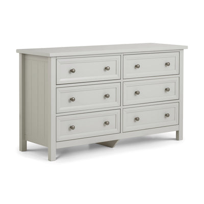 Maine 6 Drawer Wide Chest - Dove Grey