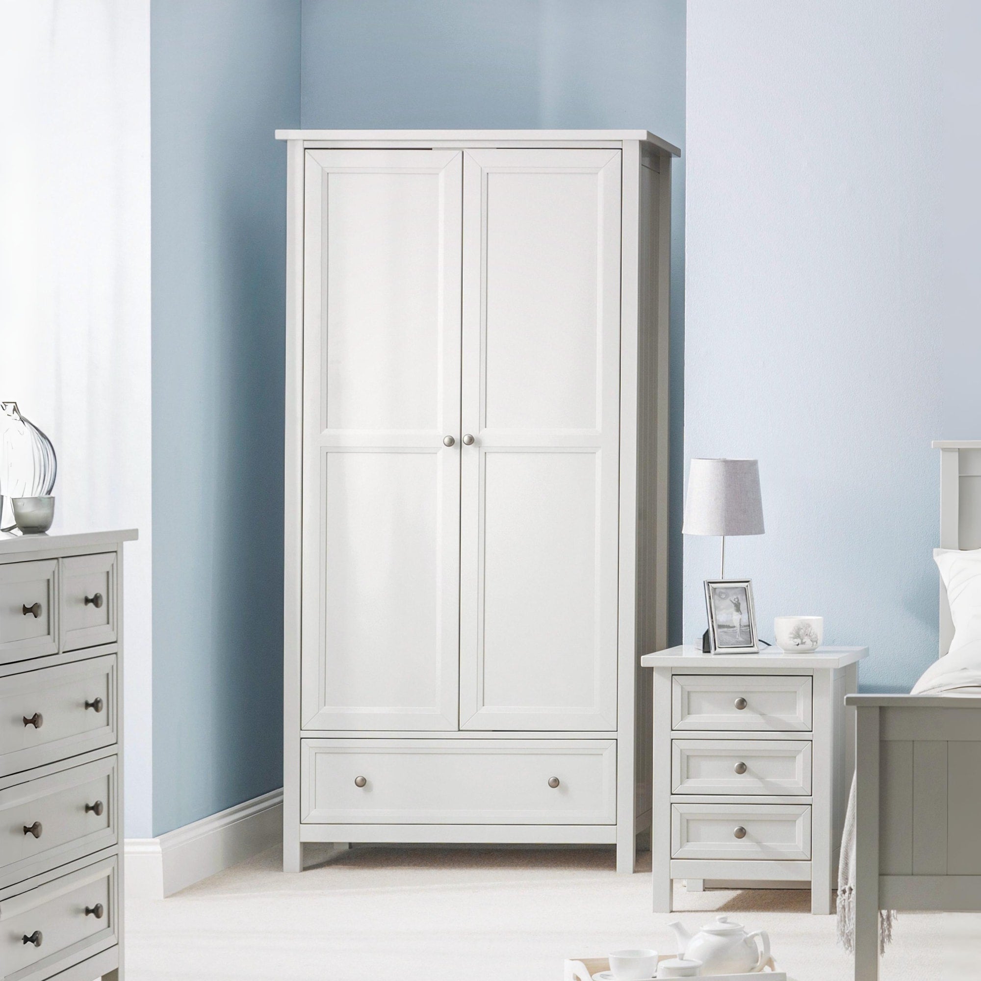 Maine 2 Door Combination Wardrobe - Dove Grey