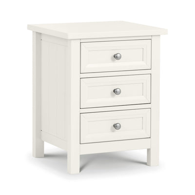 Maine 3 Drawer Bedside - Surf White