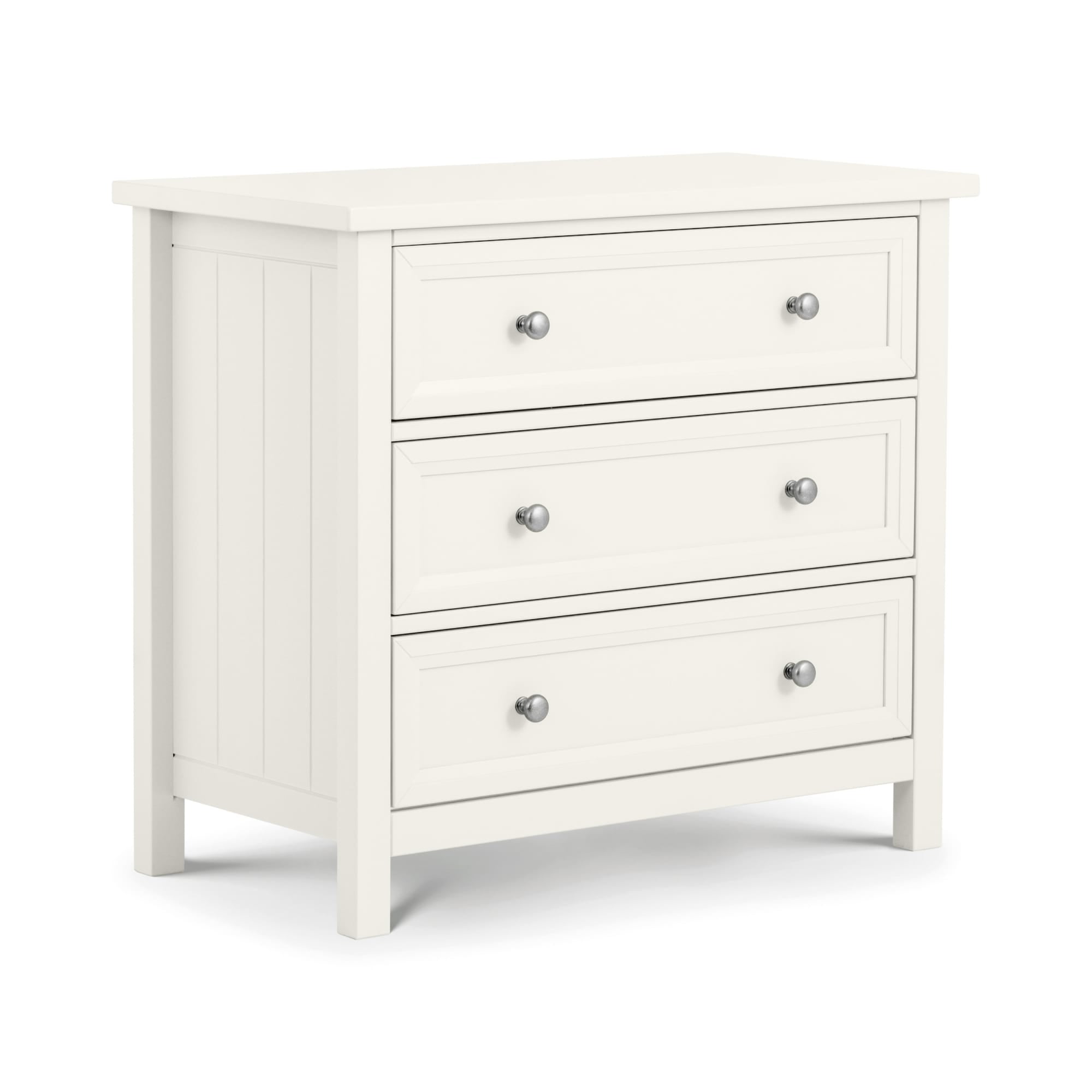 Maine 3 Drawer Wide Chest - Surf White