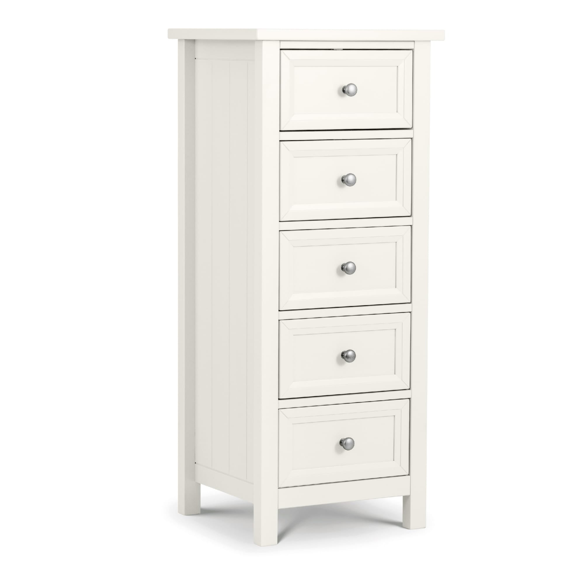 Maine 5 Drawer Tall Chest - Surf White