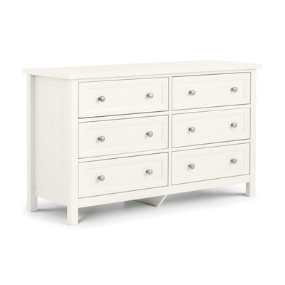 Maine 6 Drawer Wide Chest - Surf White