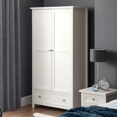 Maine 2 Door Combination Wardrobe - Surf White