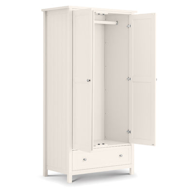Maine 2 Door Combination Wardrobe - Surf White