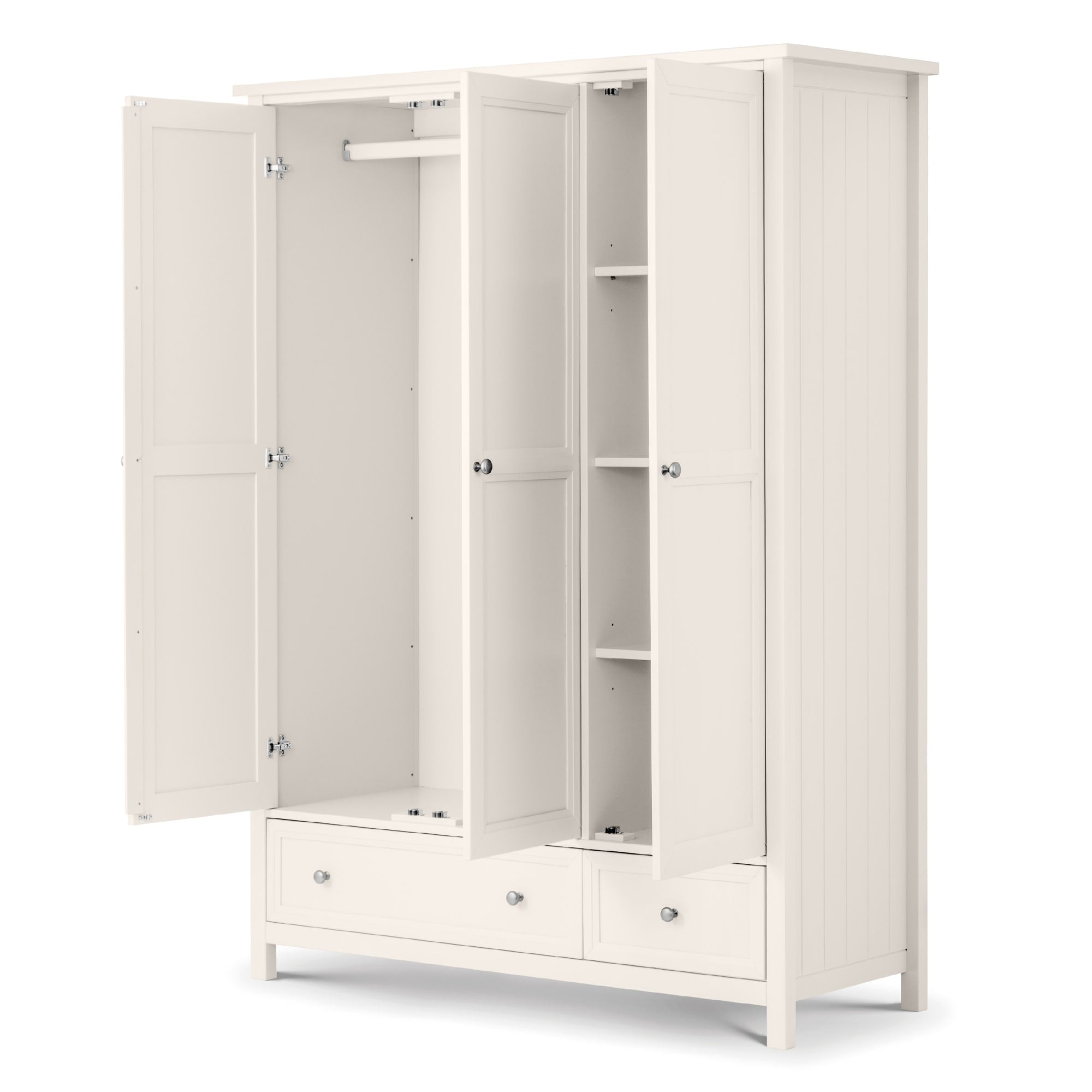 Maine 3 Door Combination Wardrobe - Surf White