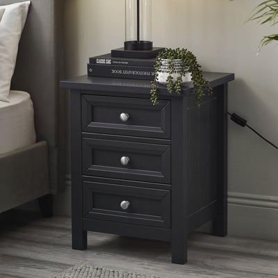 Maine 3 Drawer Bedside - Anthracite
