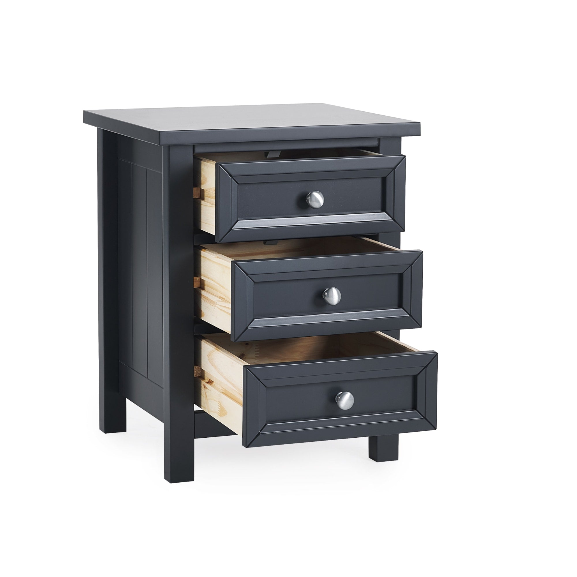 Maine 3 Drawer Bedside - Anthracite