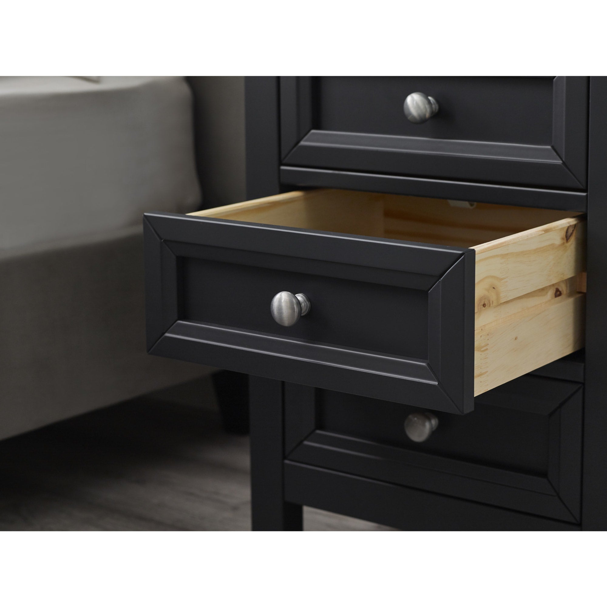 Maine 3 Drawer Bedside - Anthracite