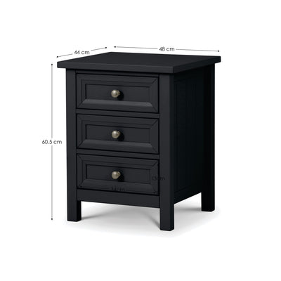 Maine 3 Drawer Bedside - Anthracite