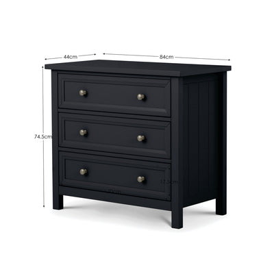 Maine 3 Drawer Wide Chest - Anthracite
