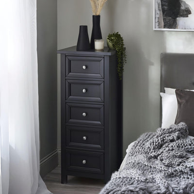 Maine 5 Drawer Tall Chest - Anthracite