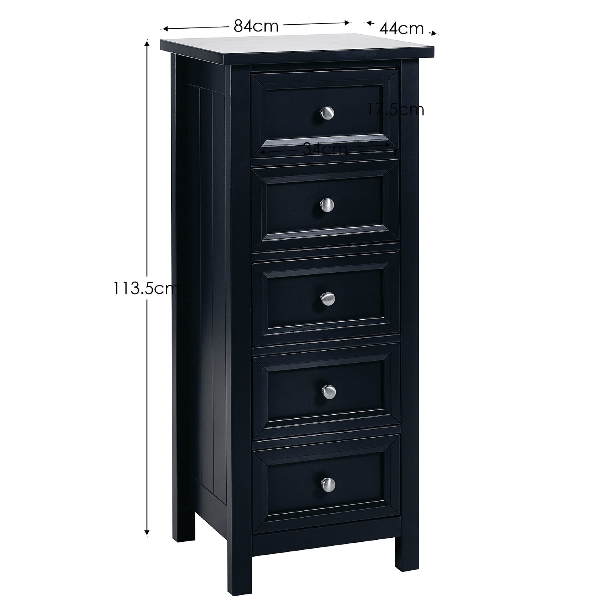 Maine 5 Drawer Tall Chest - Anthracite